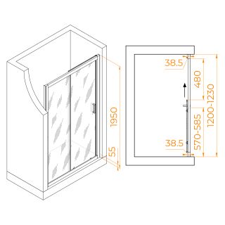Душевая дверь RGW PA-016B 350801612-24 120см чёрный